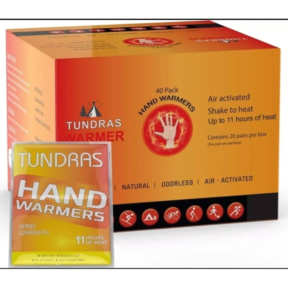 Long Lasting Hand Warmers - 40 Count - Up to 11 Hours of Heat - TSA Approved